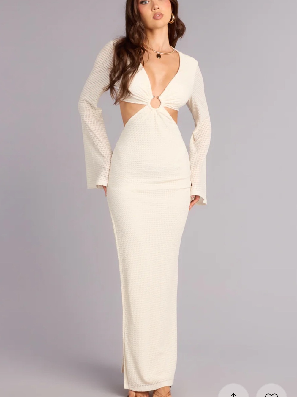 Windsor Island Afterglow Knit Maxi Dress cream size S